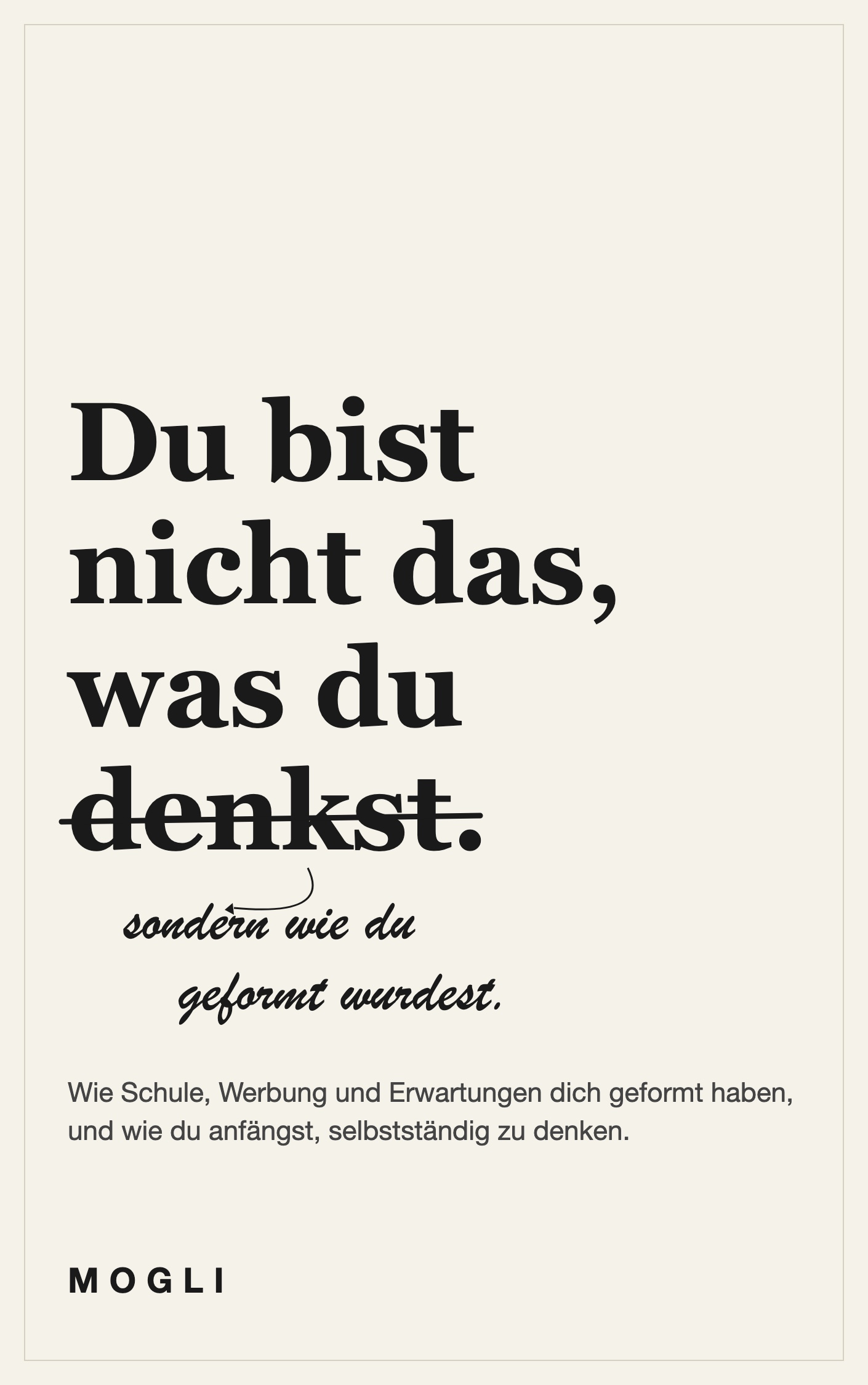 Buchcover: Du bist nicht das, was du denkst